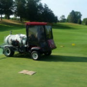 Golf Course Being Sprayed