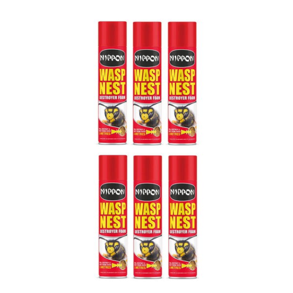 Nippon Wasp Nest Destroyer Foam - 6 x 300 ml