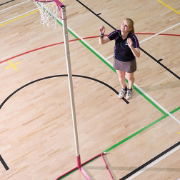 NB1RP Netball Posts - Pink Base / Pink Ring / White Post